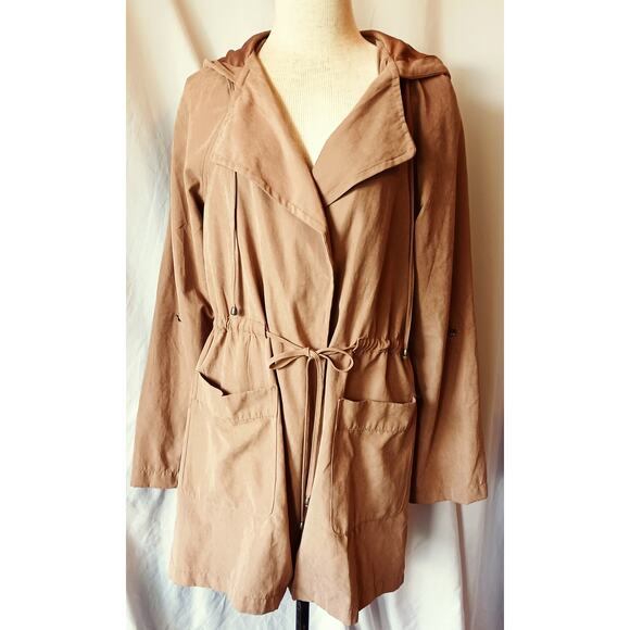 Beceel Light Weight Tan Suede-Like Jacket Women's Size Medium - Picture 1 of 8